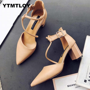 2019 New Hot Summer Women Shoes Pointed Toe Pumps Dress High Heels Boat Wedding Tenis Feminino  Zapatos De Mujer  Cross-tied