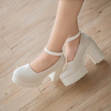 Load image into Gallery viewer, 2019 new spring autumn casual high-heeled shoes sexy ruslana korshunova thick heels platform pumps Black White ladies shoes
